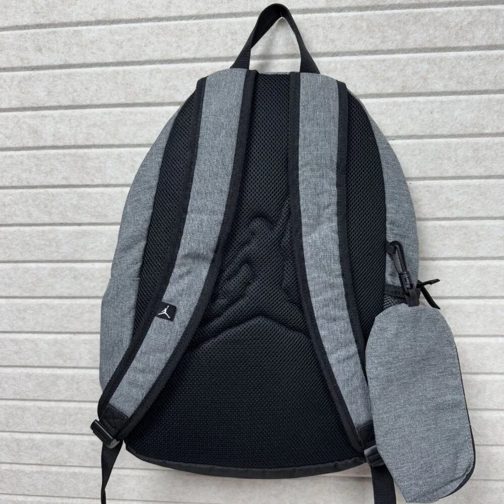 Air Jordan Backpack Adjustable Straps Detachable Pencil Pouch Gray Red